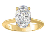 14K White Gold 3.00 CT Oval Lab-Grown Diamond Engagement Ring, Size 7