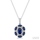 14KW Sapphire and Diamond Pendant