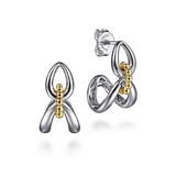 Sterling Silver/14K Yellow Bujukan Hoop Earrings