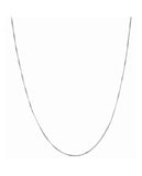 Sterling Silver (1.1 mm) Box Chain w/ Rhodium Finish, 24