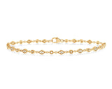 10KY Diamond Round Cut Fashion Tennis Bracelet, 0.25CTW