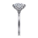 14K White Gold Round Solitaire Engagement Ring