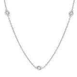14KW Diamond Station Necklace 18" w/ 0.25 ctw