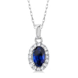 10KW Diamond and Sapphire Pendant w/ 0.07 ctw & 18