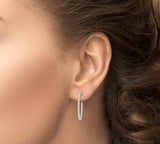 14KW Inside-Out Diamond Oval Hoop Earrings, 2.00CTW