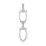 Sterling Silver Bold Open Link Diamond Earrings, 0.08 Carat TW