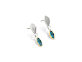 Sterling Silver Blue Topaz Drop Earrings w/ 14KGP