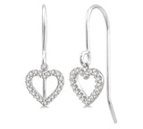 Diamond Heart Dangle Earrings