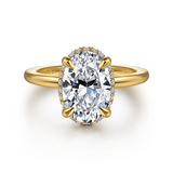 14K Yellow Gold Oval "CZ" Engagement Ring