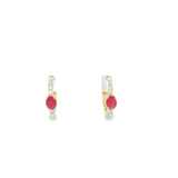 14Kyg .20Ctw Diamond & .50Ctw Ruby Fashion Huggie Earrings G-H/Si2-I1