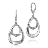 Sterling Silver White Sapphire Bujukan Drop Earrings