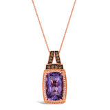 Rose Gold Amethyst Pendant with Chocolate Diamonds