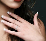 14K White Gold Diamond Zigzag Ring, 0.60 Carat TW