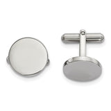 Stainless Steel Polished Circle Cufflinks