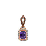 14KR 2.38CT Amethyst & Diamond Pendant w/ 0.63 CTW Diamonds & 20