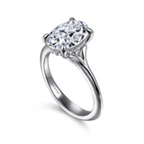 14K White Gold 2.0Carat Diamond Oval Engagement Ring
