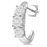 14KW"Lovebright" Small Diamond Hoop Earrings w/ 0.50 ctw