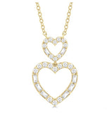 10KY Diamond Twin Heart Necklace w/ 0.30 carat tw