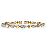 14K Yellow/White Gold Bujukan Bracelet, 0.72Carat TW