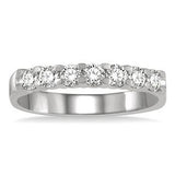 White Gold 7 Stone Round Cut Diamond Wedding Band