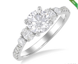 14K White Gold .55Carat TW Diamond Round 0.85-1.20 Ct Engagement Ring