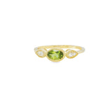14K Yellow Gold 0.45Carat Peridot & 0.05Carat TW Diamonds  7