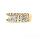 14KY 1.80CTW  Diamond Baguette and Rounds  Wedding Band  7