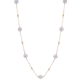 14K Yellow Gold Akoya "A" Pearls Brilliance Bead Necklace