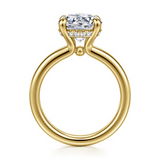 14K Yellow Gold 3.0Carat Diamond Round Engagement Ring with .10 Carat TW Diamonds