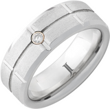 Serinium Men’s Diamond Beveled Grid Ring, 0.06Carat TW