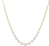 14K Yellow Gold Graduated Diamond Station Necklace, 1.25 Carat TW