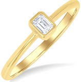 .15Carat TW Petite Bezel Set Emerald Cut Diamond Fashion Ring in 10K Yellow Gold 7