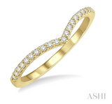 14K Yellow Gold V-Drop Round Cut Diamond Wedding Band, 1.50 Carat TW