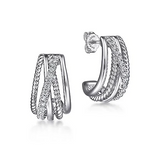 Sterling Silver White Sapphire Hampton J Earrings