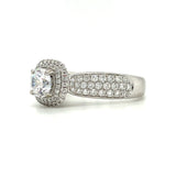 18KW Diamond Pave Set Engagement Semi-Mount Ring w/ 0.63 ctw, Size 6.5