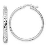 Sterling Silver Rhodium Plated Hoop Earrings