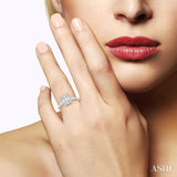 1/2 Ctw Modern Rectangular Head Baguette and Round Cut Diamond Ladies Ring in 14K Yellow and White Gold