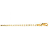 14K Yellow Gold (1.3mm) Diamond Cut Cable Chain, 20