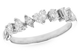 14K White Gold Fancy Cut Diamond Band with 0.69 Carat TW