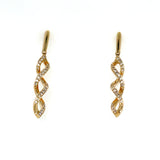 Yellow Gold Diamond Swirl Earrings