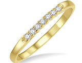 14K Yellow Gold Diamond Wedding Band, 0.10 Carat TW