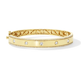 14K Honey Gold Bangle with 1.19Carat TW Diamonds