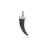 Sterling Silver Black Spinel Horn Pendant w/ 1.95 ctw