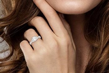 14K White Gold .90-1.25Carat Diamond Round Engagement Ring, 0.35Carat TW