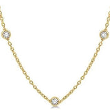 14KY Diamond Station 18" Necklace w/ 1.50 ctw