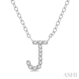 10KW Diamond Initial "J" Necklace 18" w/ 0.05 ctw