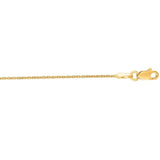 10K Yellow Gold (1,1mm) Diamond Cut Cable Chain, 20