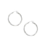 10K White Gold Lite Hoop Earrings