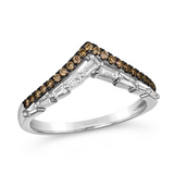 White Gold Chocolate Diamond Ring, 0.40 Carat TW
