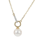 14KY Akoya Cultured Pearl Diamond Necklace